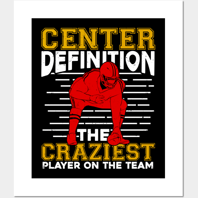 Funny American Football Center Gift Wall Art by Dolde08